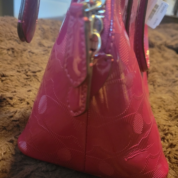 Coach Peyton Link C Embossed Leather Domed Satchel - Picture 8 of 15